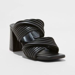 a new day Black Strappy Heeled Sandals